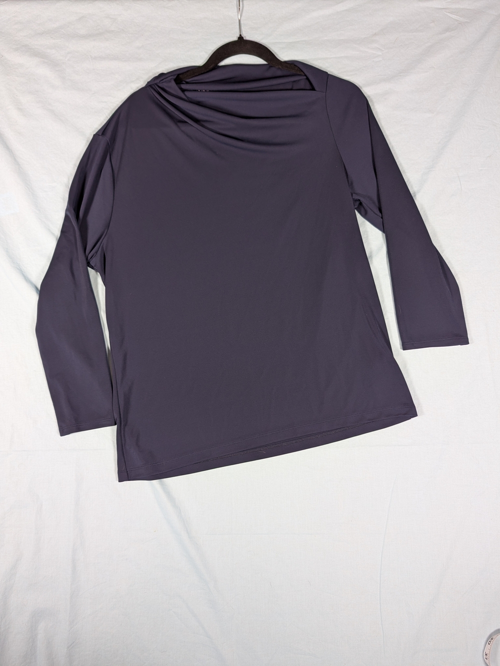 Ralph Lauren Long Sleeve Draped Neck Top - Plum